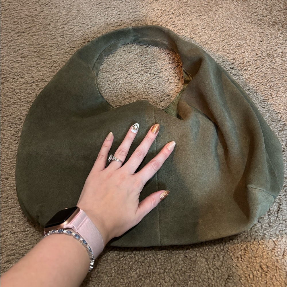 Genuine Leather Green Hobo Shoulder Bag - Picture 4 of 7